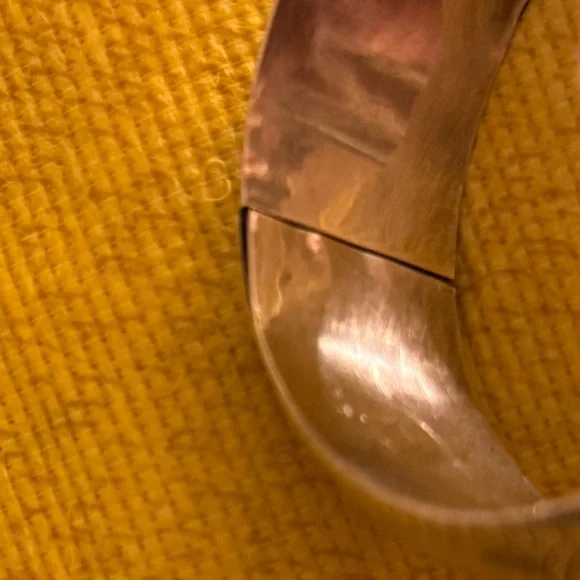 Antique Victorian/Art Deco Etched Sterling Bangle w/ Clasp - Picture 8 of 15